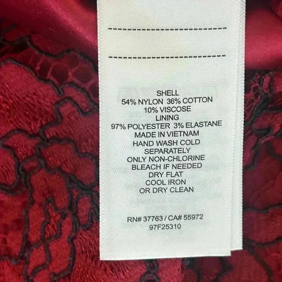 Laundry by Shelli Segal Women's Red Lace Off-the-shoulder Peplum Dress Size 4 - Picture 11 of 16